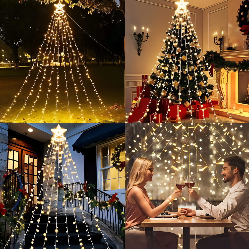 TopStar Lichterkette - IP44 LED WaterFall Weihnachtsbeleuchtung