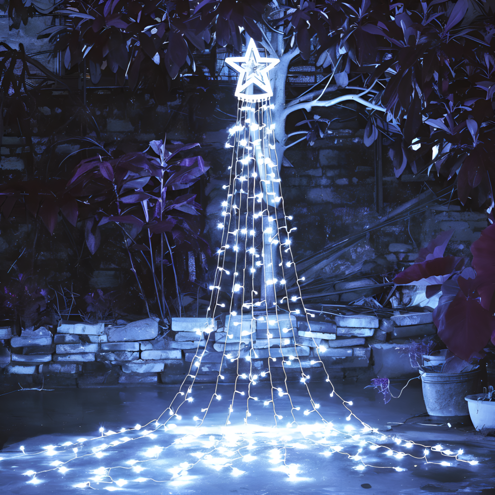 TopStar Lichterkette - IP44 LED WaterFall Weihnachtsbeleuchtung