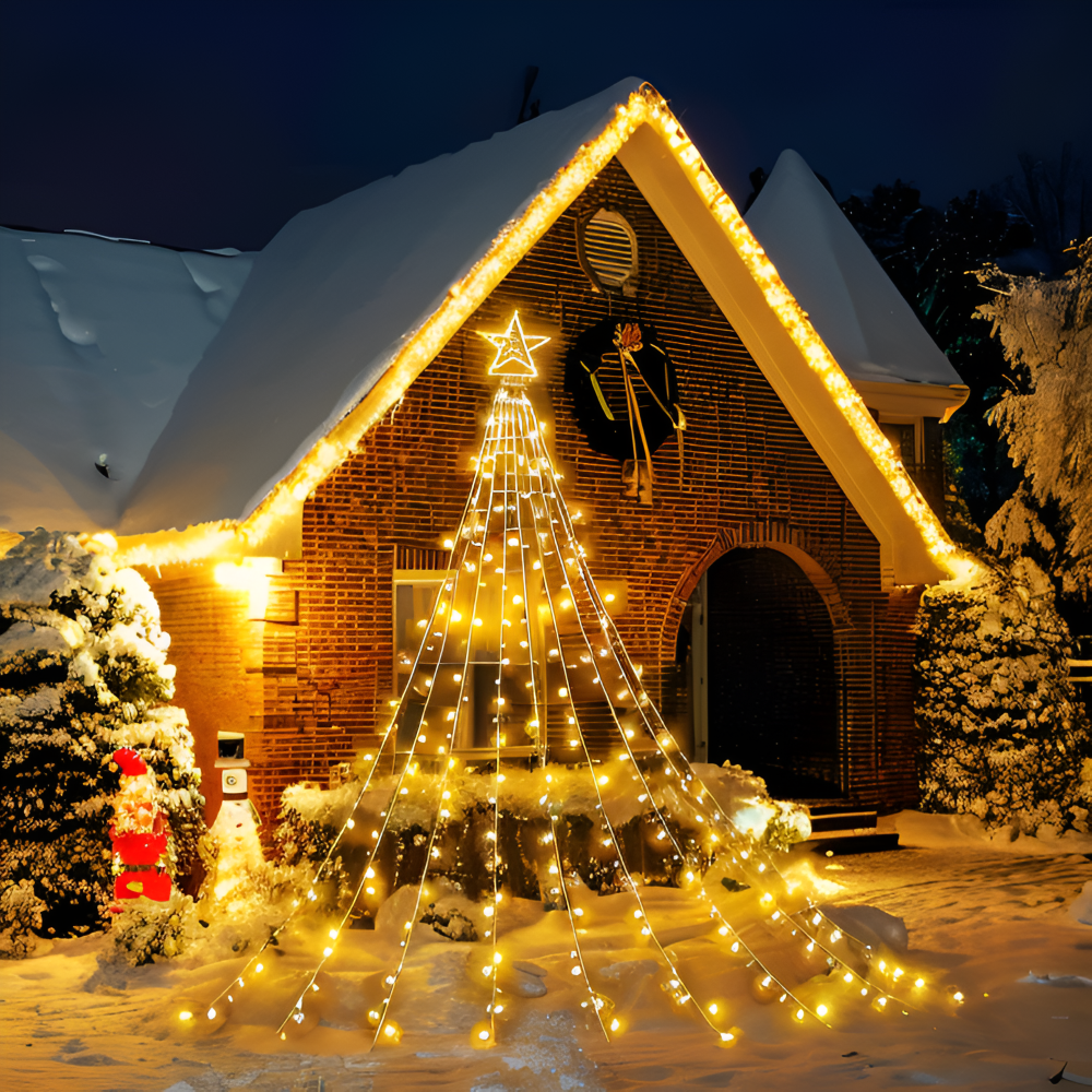 TopStar Lichterkette - IP44 LED WaterFall Weihnachtsbeleuchtung