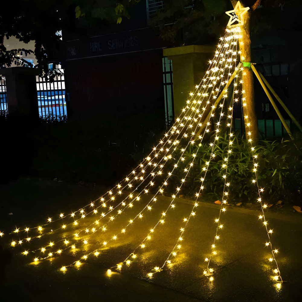 TopStar Lichterkette - IP44 LED WaterFall Weihnachtsbeleuchtung