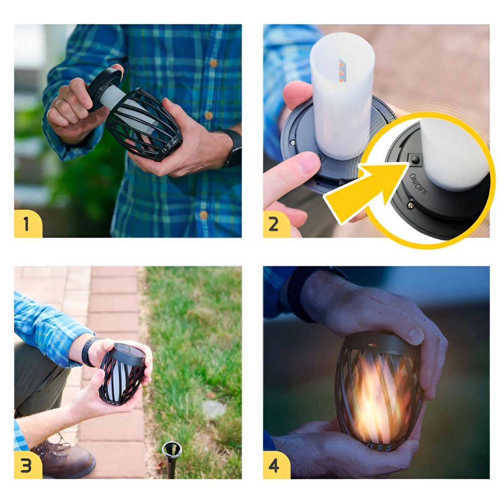 Torchlight - IP65 Wasserdicht Flackernde Flamme Solarleuchten für draußen