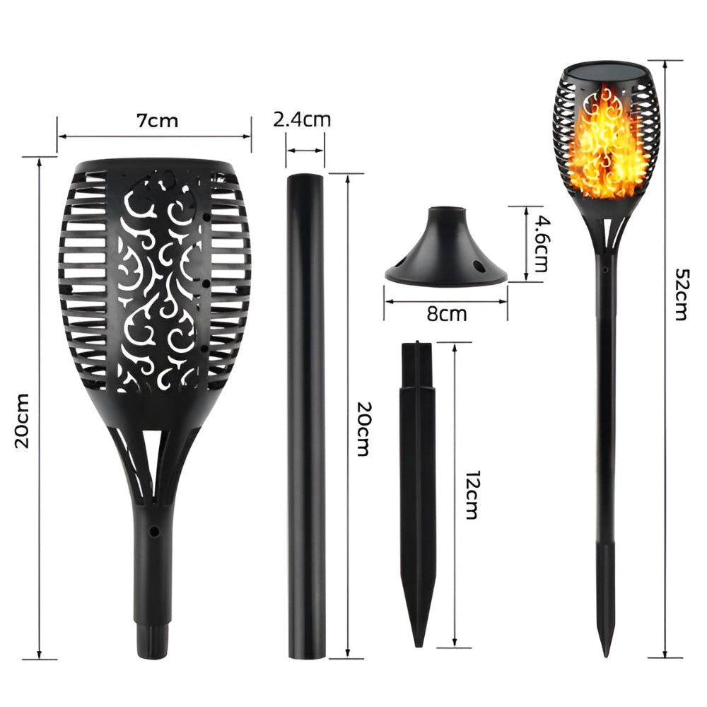 Torchlight - IP65 Wasserdicht Flackernde Flamme Solarleuchten für draußen