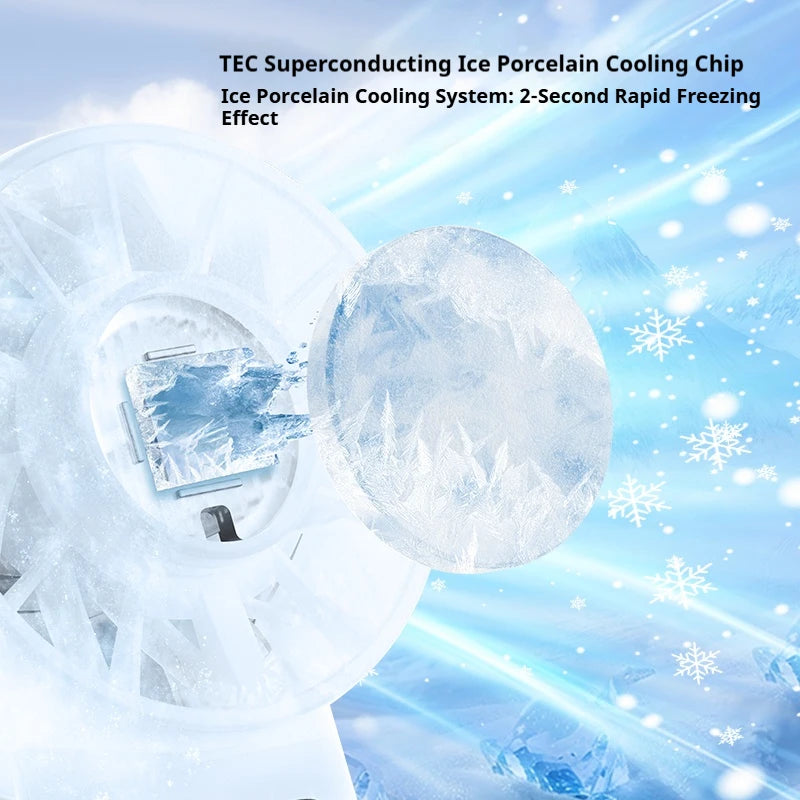 Tragbarer Handventilator – Wiederaufladbarer USB-Lüfter in Weiß für Reisen und Outdoor mit 100 Windgeschwindigkeiten 5