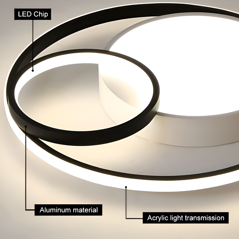 TriCircula Deckenleuchte - Moderne Runde Dimmbare LED Deckenleuchte