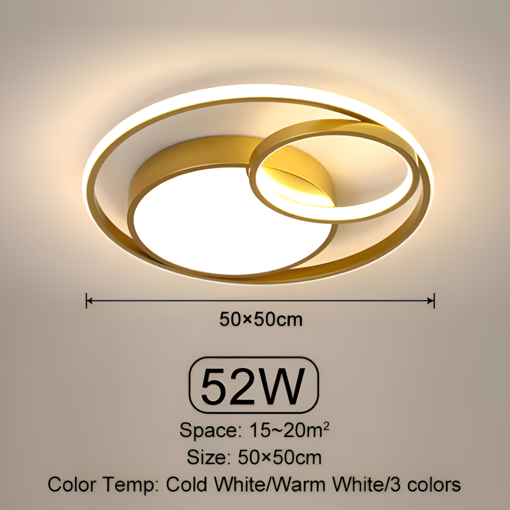 TriCircula Deckenleuchte - Moderne Runde Dimmbare LED Deckenleuchte