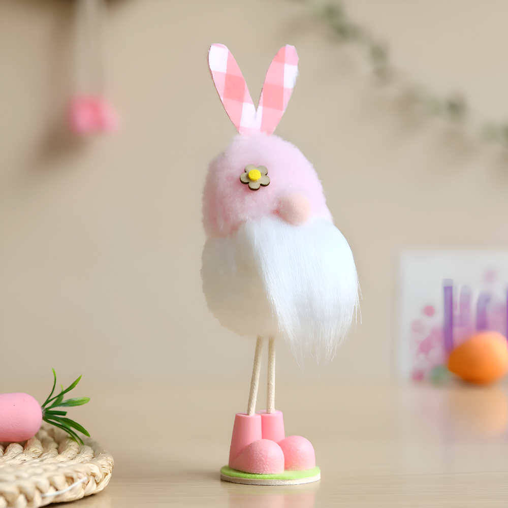 TriElf - Drei Osterzwerge mit Hasenohren - Bunter stehender Wichtel für Osterdeko