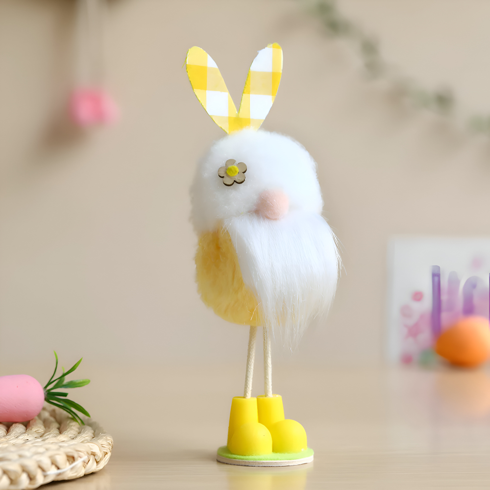 TriElf - Drei Osterzwerge mit Hasenohren - Bunter stehender Wichtel für Osterdeko