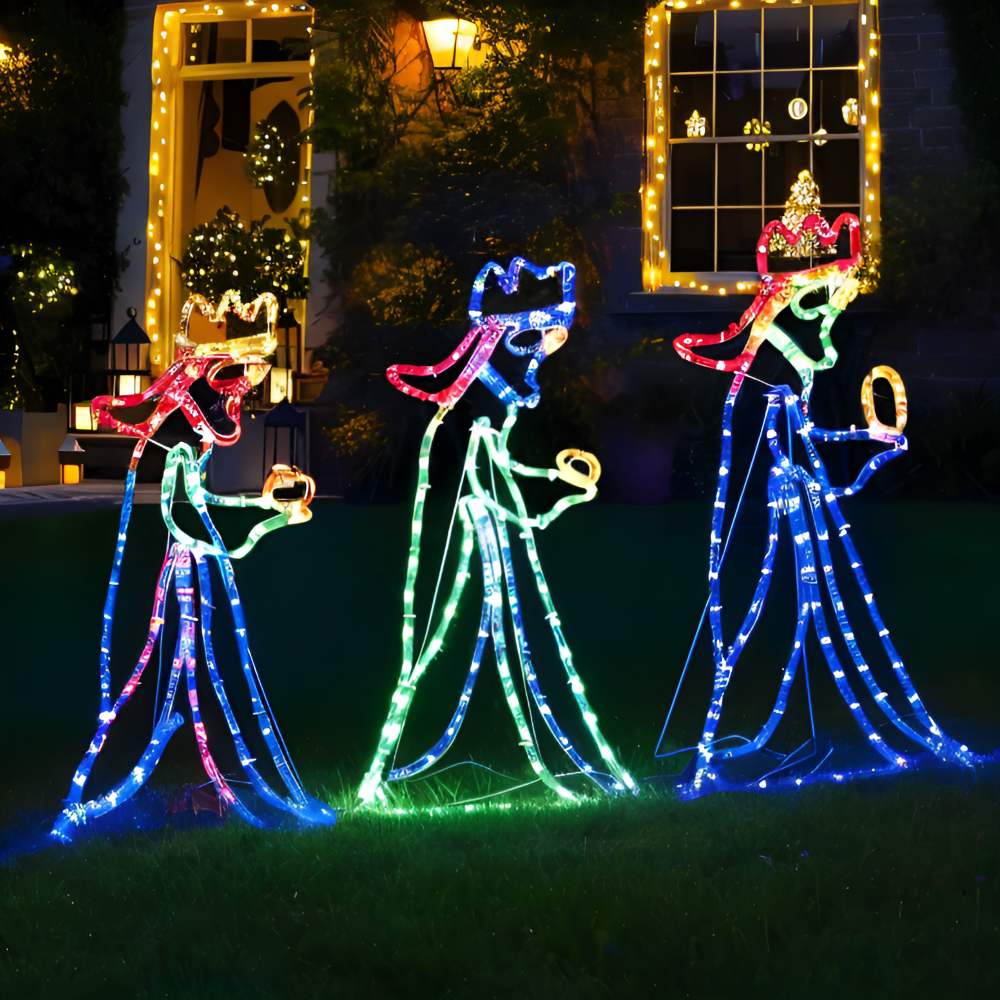 TriSaints Lichterkette - Majestätische Drei Könige Silhouette LED Weihnachtsbeleuchtung