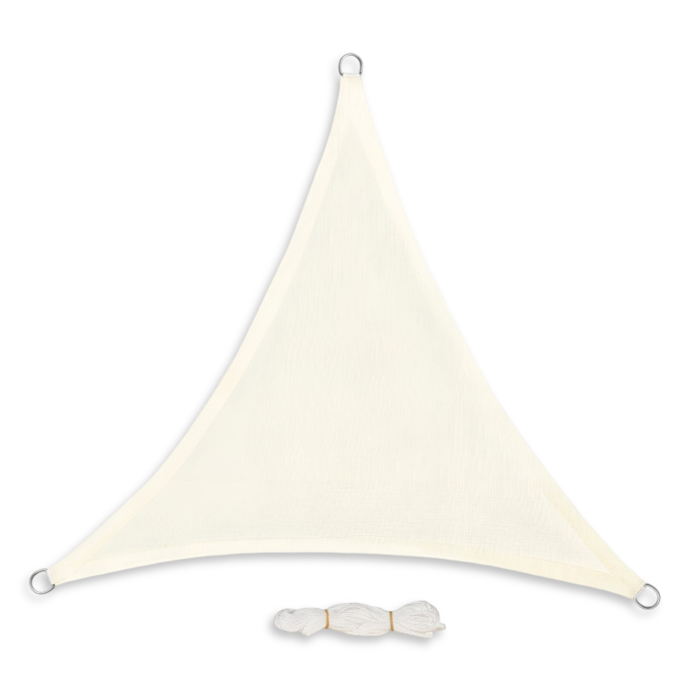 Sonnensegel Dreieckig HDPE Atmungsaktiv - UV-Schutz 50+, 180 g/m² Creme - Garten & Terrasse