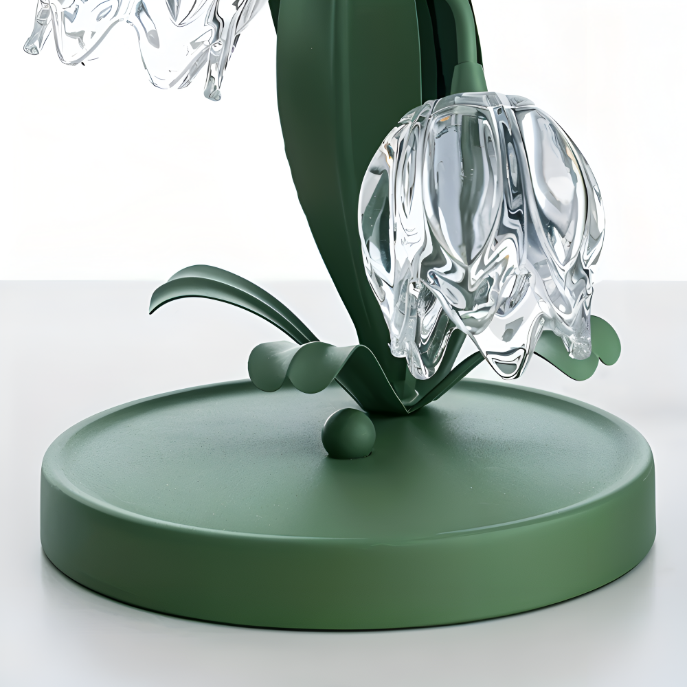 Tulip Lampe - Frosted Glas Blume Tischlampe - Energiesparende USB LED Dekoration Licht