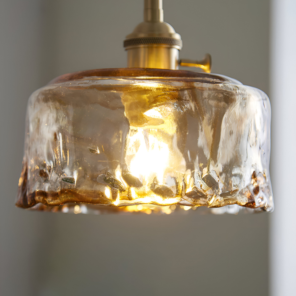 Twist Deco Glas Pendelleuchte - Antike Messing Hängelampe für Vintage Flair