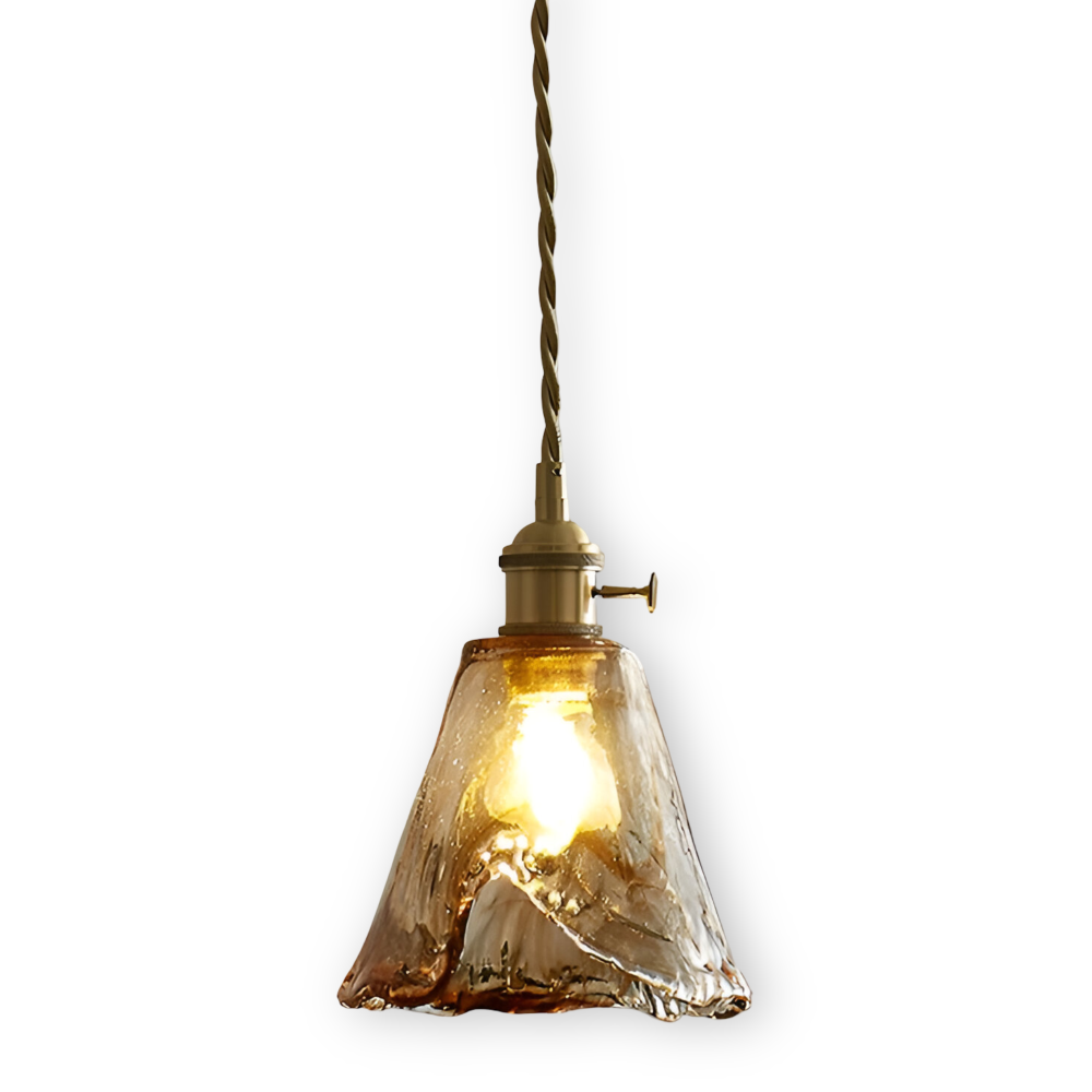 Twist Deco Glas Pendelleuchte - Antike Messing Hängelampe für Vintage Flair