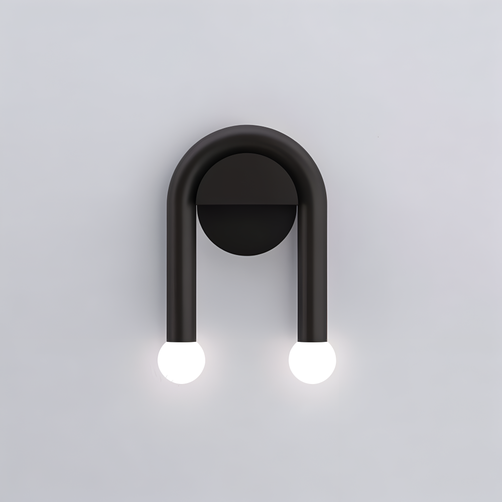 UDrop Wandleuchte - Schwarze Metallbogen Wandlampe - Künstlerisches Wandlampen Design - Dual Wandleuchten LED