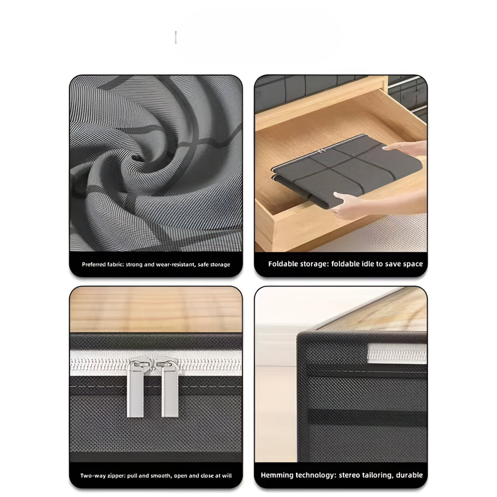 Unterbett-Aufbewahrungsbox mit Transparentem Deckel - Stofftasche für Kleidung & Bettwäsche, Grau, Größe M