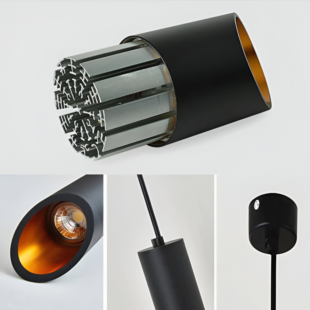 Uniqlux Tube Pendelleuchte - Moderne Schwarz/Weiß Aluminium LED Hängelampe