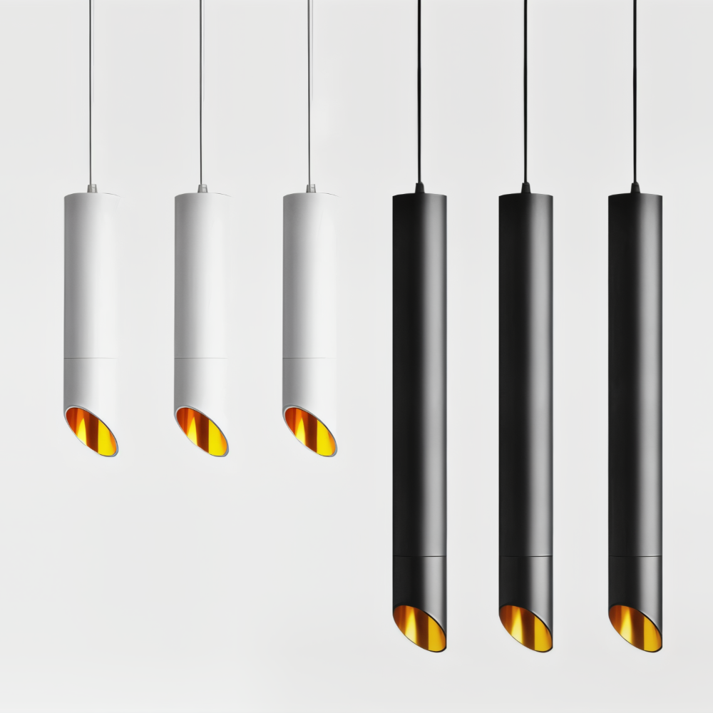 Uniqlux Tube Pendelleuchte - Moderne Schwarz/Weiß Aluminium LED Hängelampe