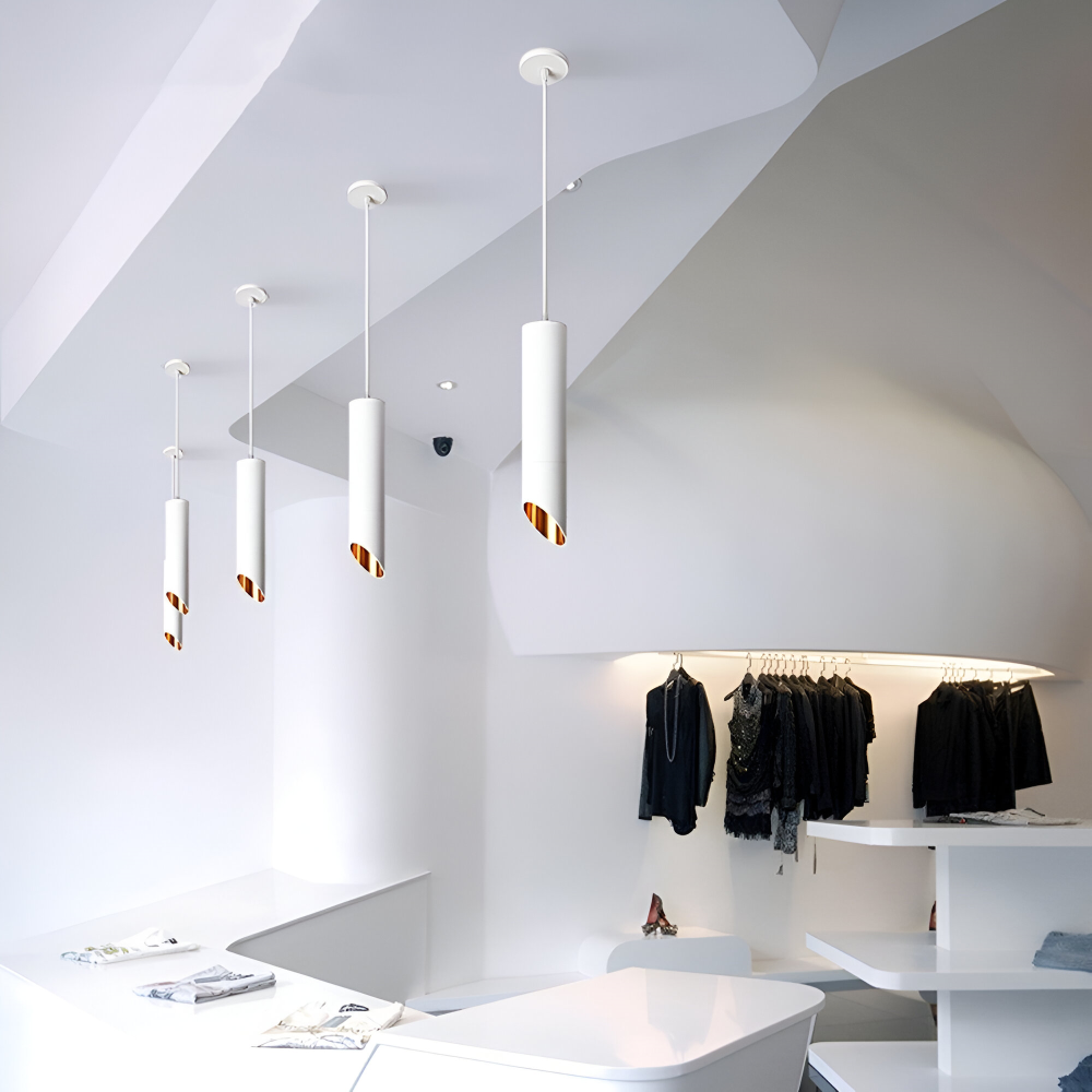 Uniqlux Tube Pendelleuchte - Moderne Schwarz/Weiß Aluminium LED Hängelampe