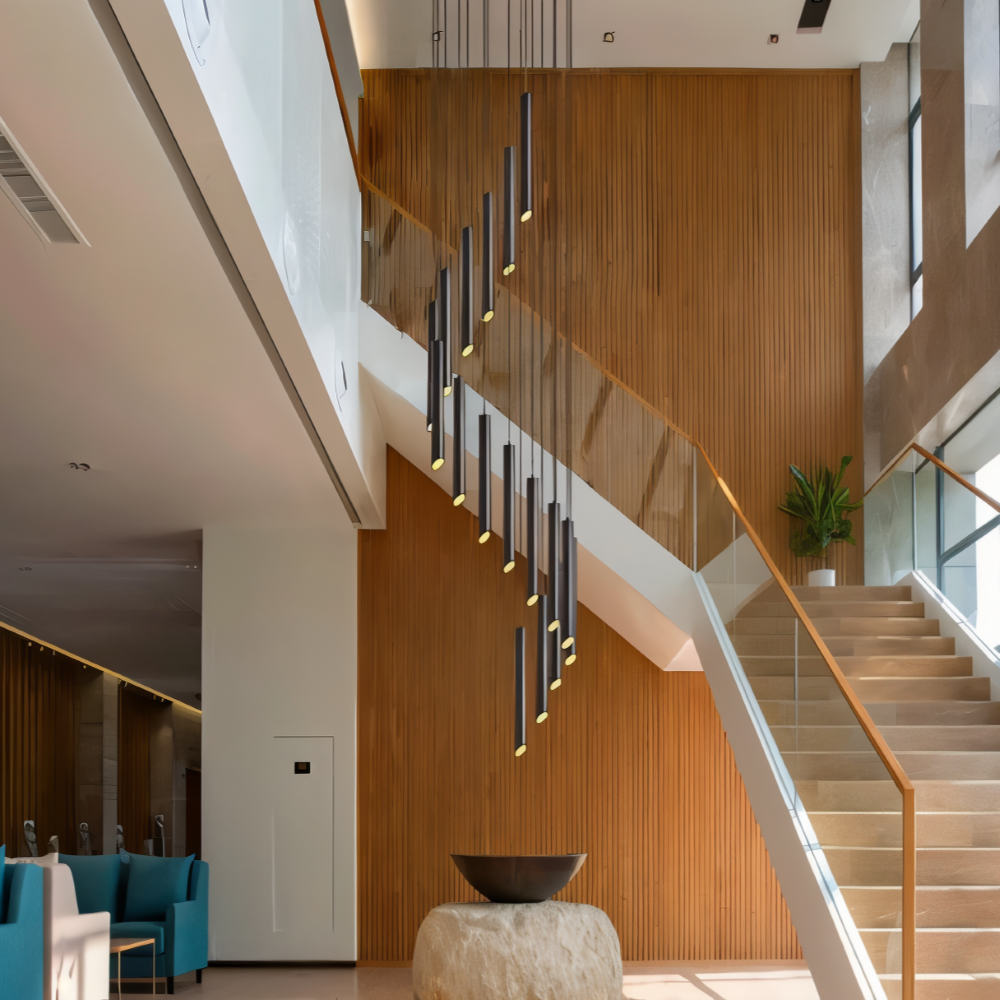 Uniqlux Tube Pendelleuchte - Moderne Schwarz/Weiß Aluminium LED Hängelampe
