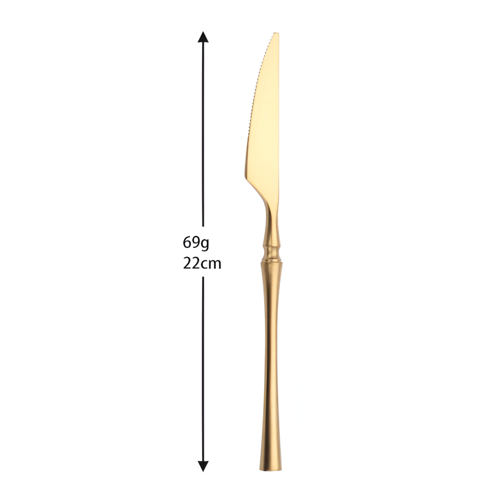 Venetian LuxeFeast - Besteck-Set - Schwarzes Besteck-Set - 4/16-teiliges Besteck-Set - Goldene Utensilien