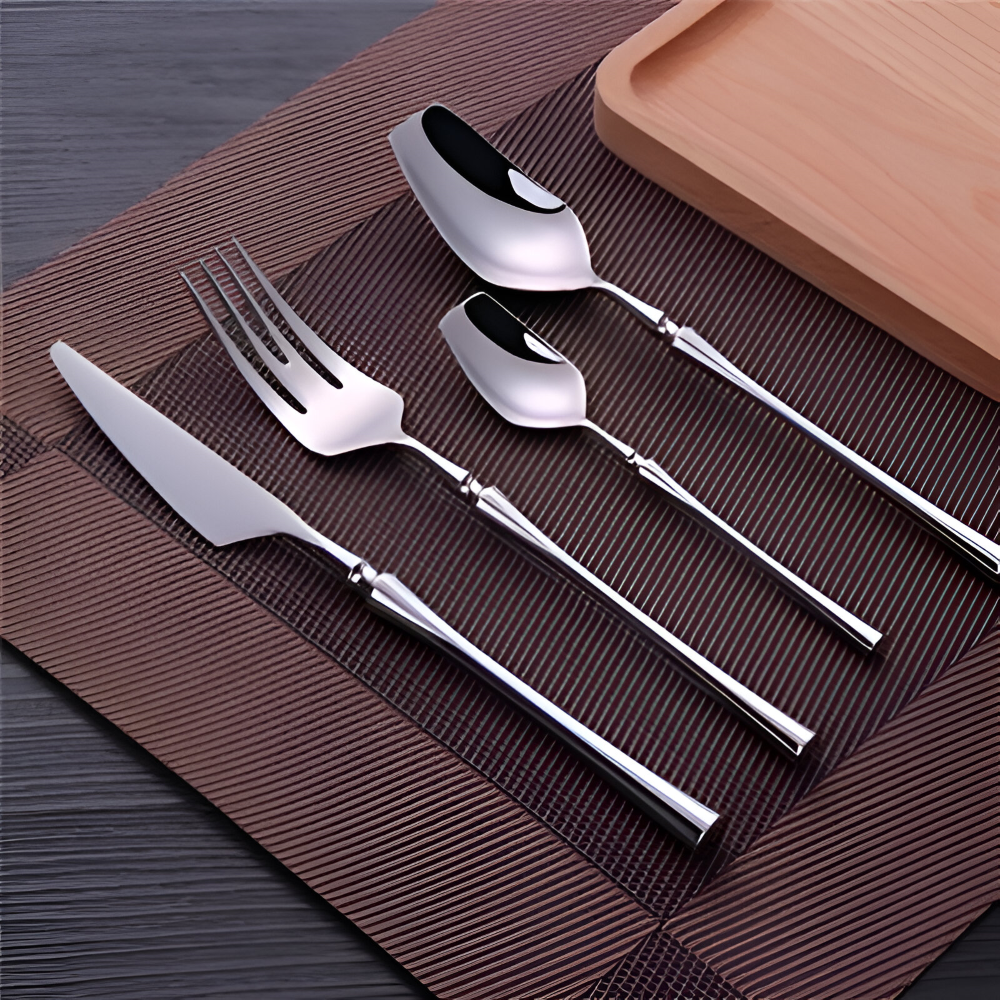 Venetian LuxeFeast - Besteck-Set - Schwarzes Besteck-Set - 4/16-teiliges Besteck-Set - Goldene Utensilien