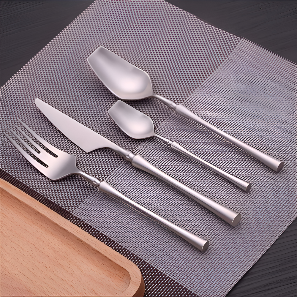 Venetian LuxeFeast - Besteck-Set - Schwarzes Besteck-Set - 4/16-teiliges Besteck-Set - Goldene Utensilien