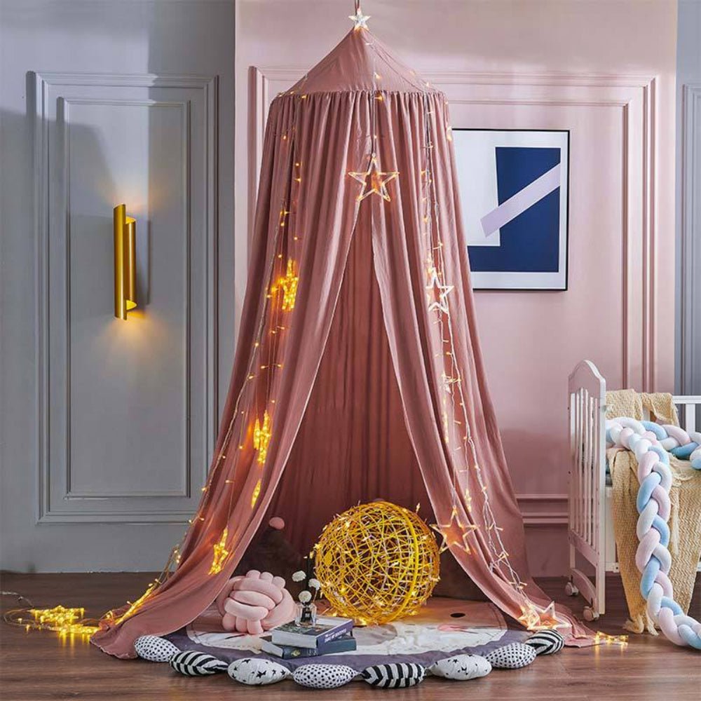 Verspielter Hänge-Bettbaldachin - Atmungsaktives Polyester-Baumwoll-Gemisch für Kinderzimmer Decor 14