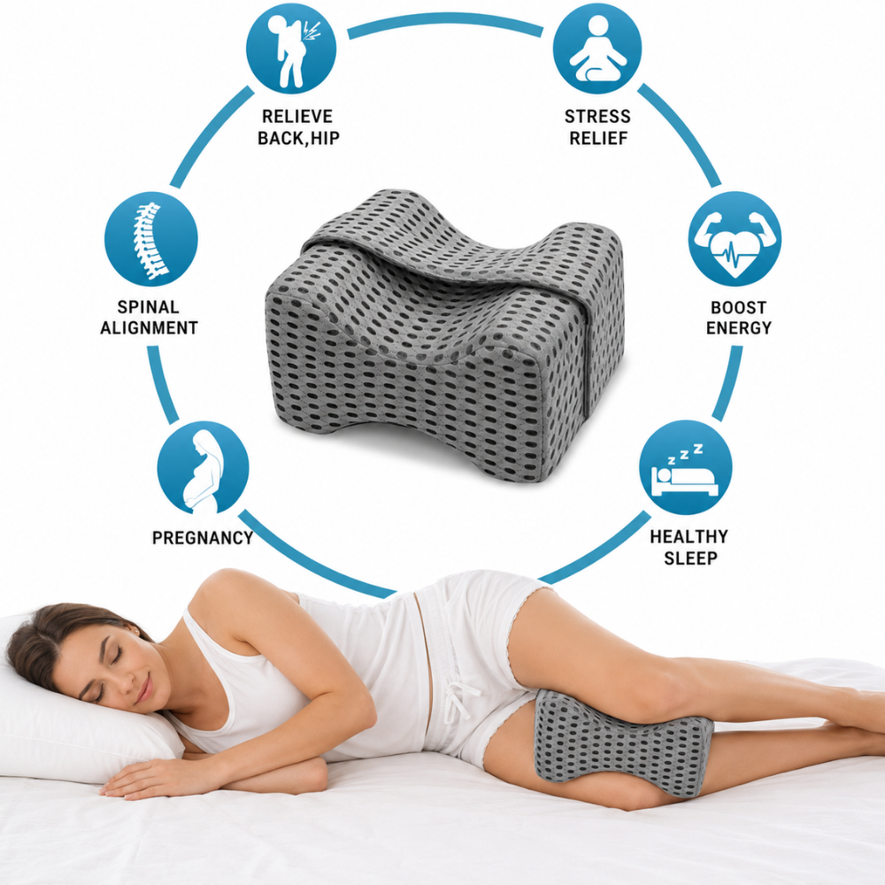 Verstellbares Kniekissen für Seitenschläfer – Ergonomisches Beinkissen mit Memory Foam für Schlafkomfort & Entlastun