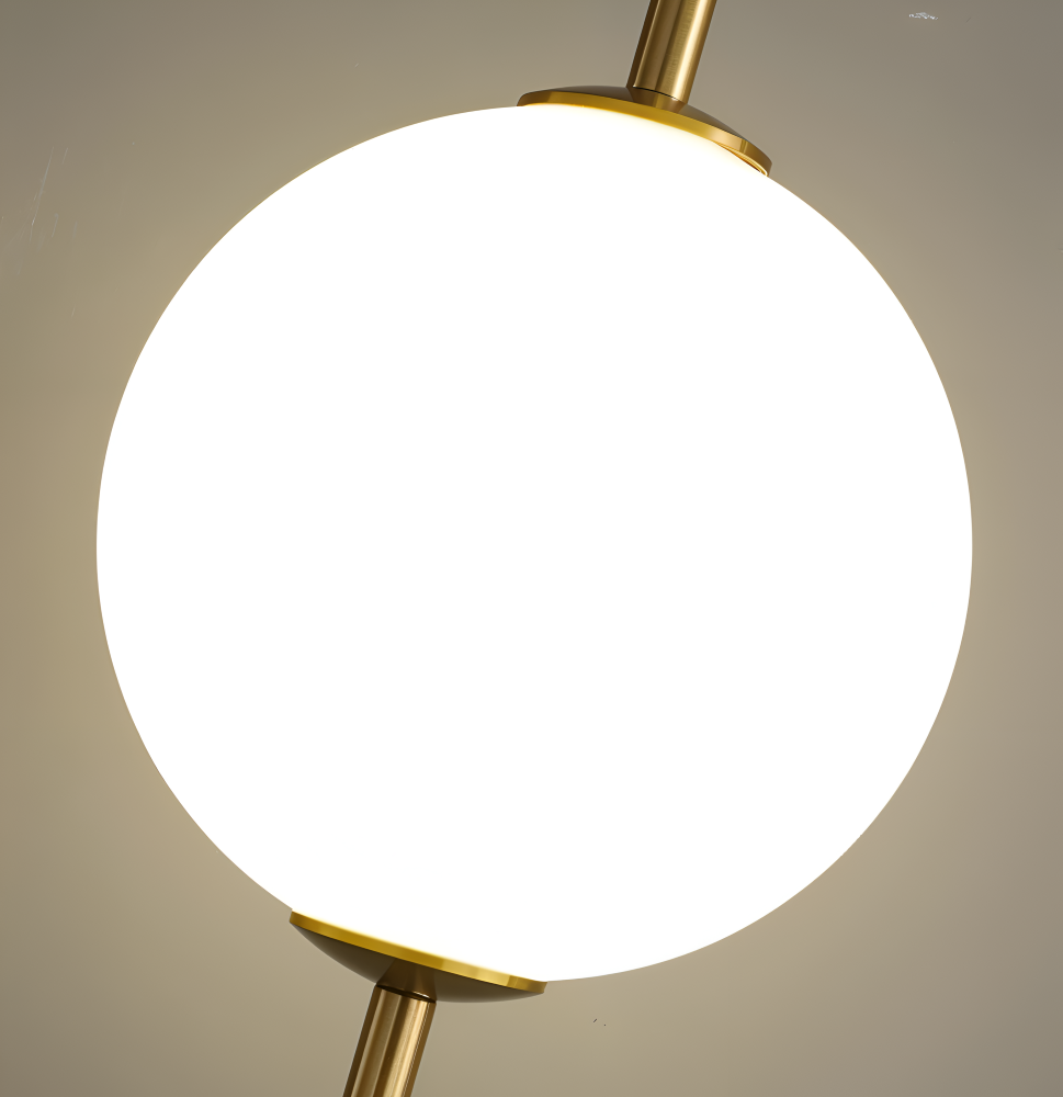 VertiGlobe Pendelleuchte - Vertical String mit Milchglaskugel Design Hängelampe