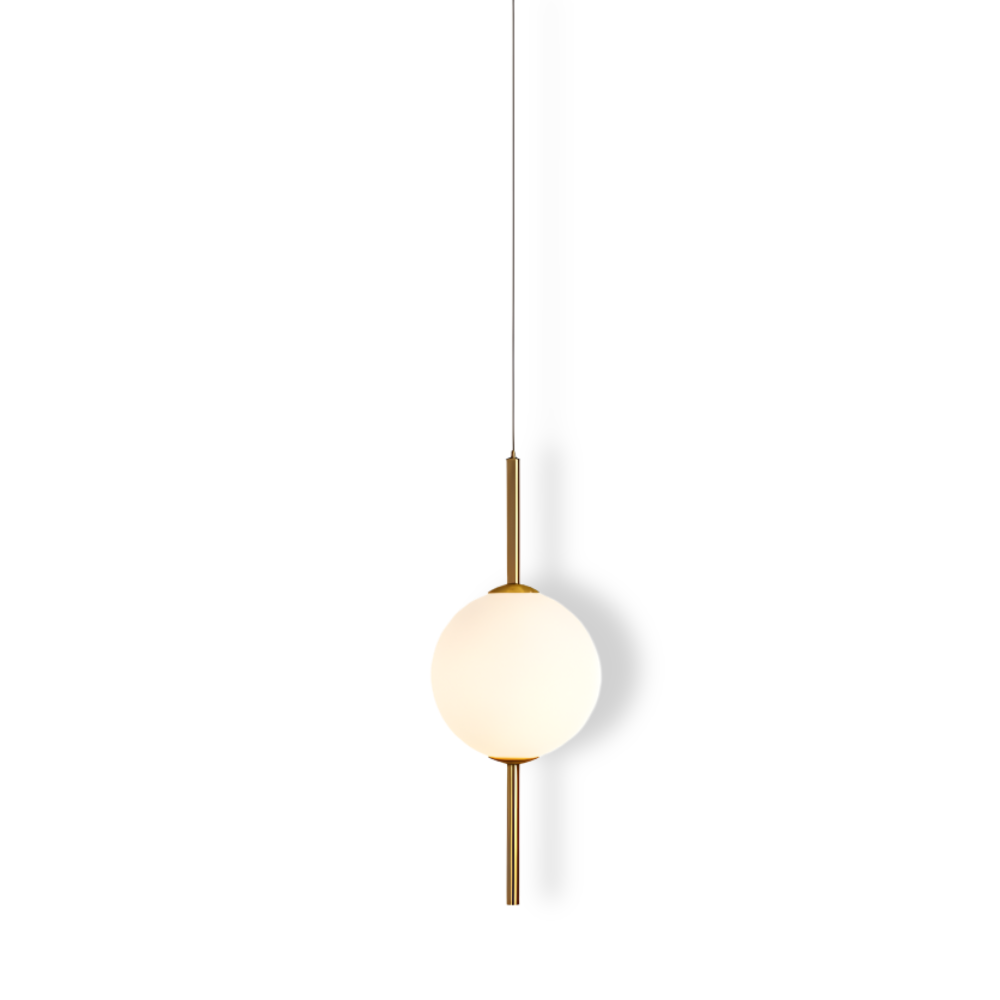 VertiGlobe Pendelleuchte - Vertical String mit Milchglaskugel Design Hängelampe
