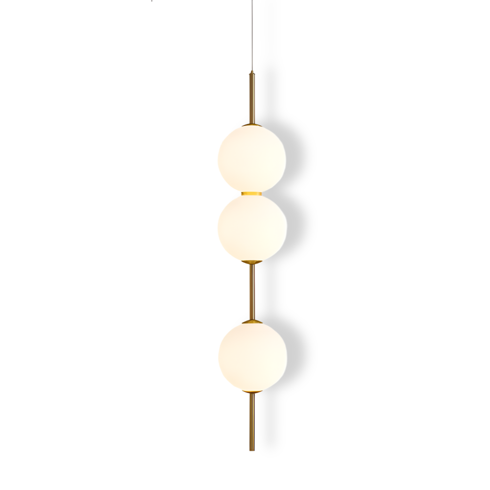 VertiGlobe Pendelleuchte - Vertical String mit Milchglaskugel Design Hängelampe