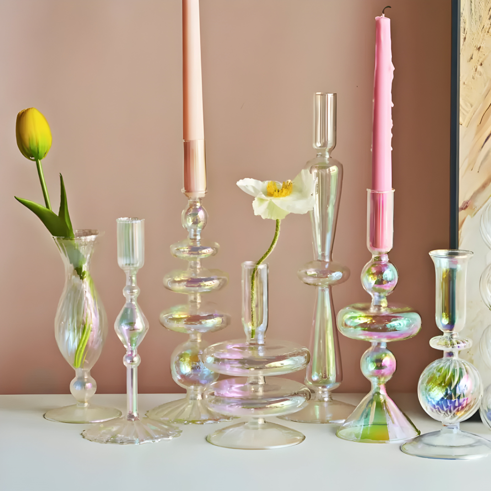 Lebendiger Kunstglas Kerzenhalter für die Wohnkultur