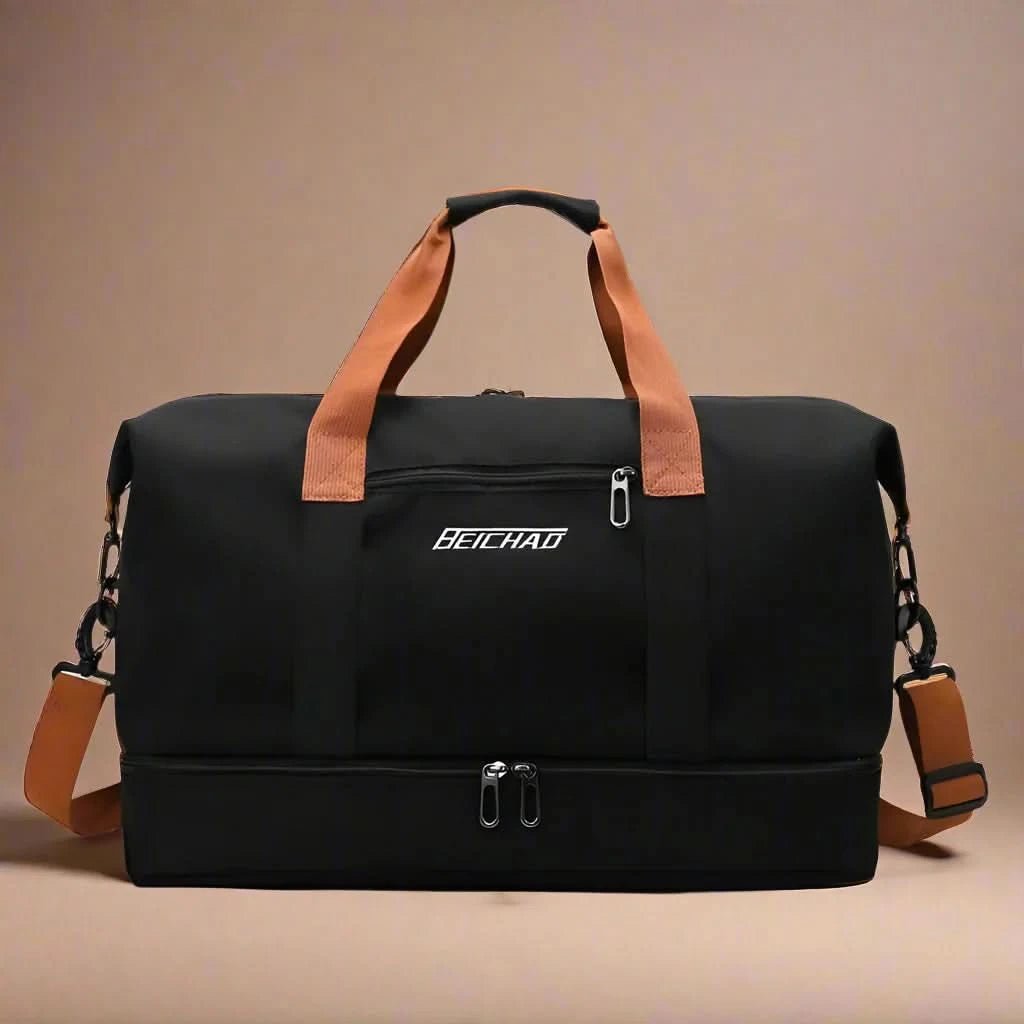 Vielseitige Sporttasche Damen - Hochwertige Nylon-Duffel in Schwarz für Fitness und Reisen 4