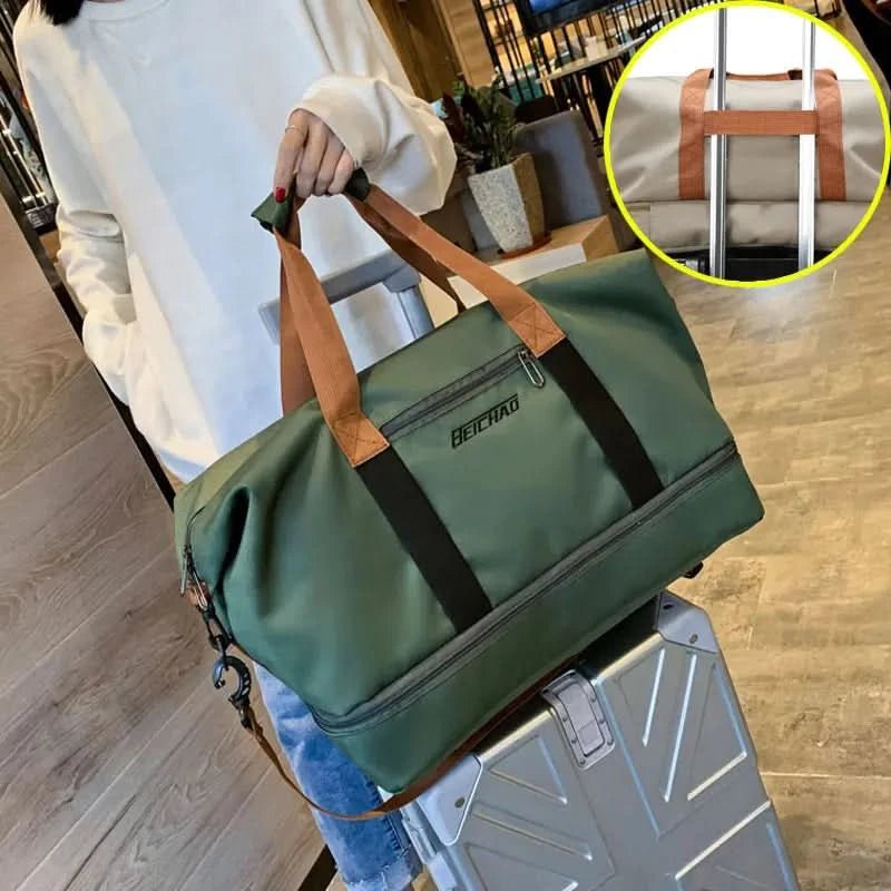 Vielseitige Sporttasche Damen - Hochwertige Nylon-Duffel in Schwarz für Fitness und Reisen 6