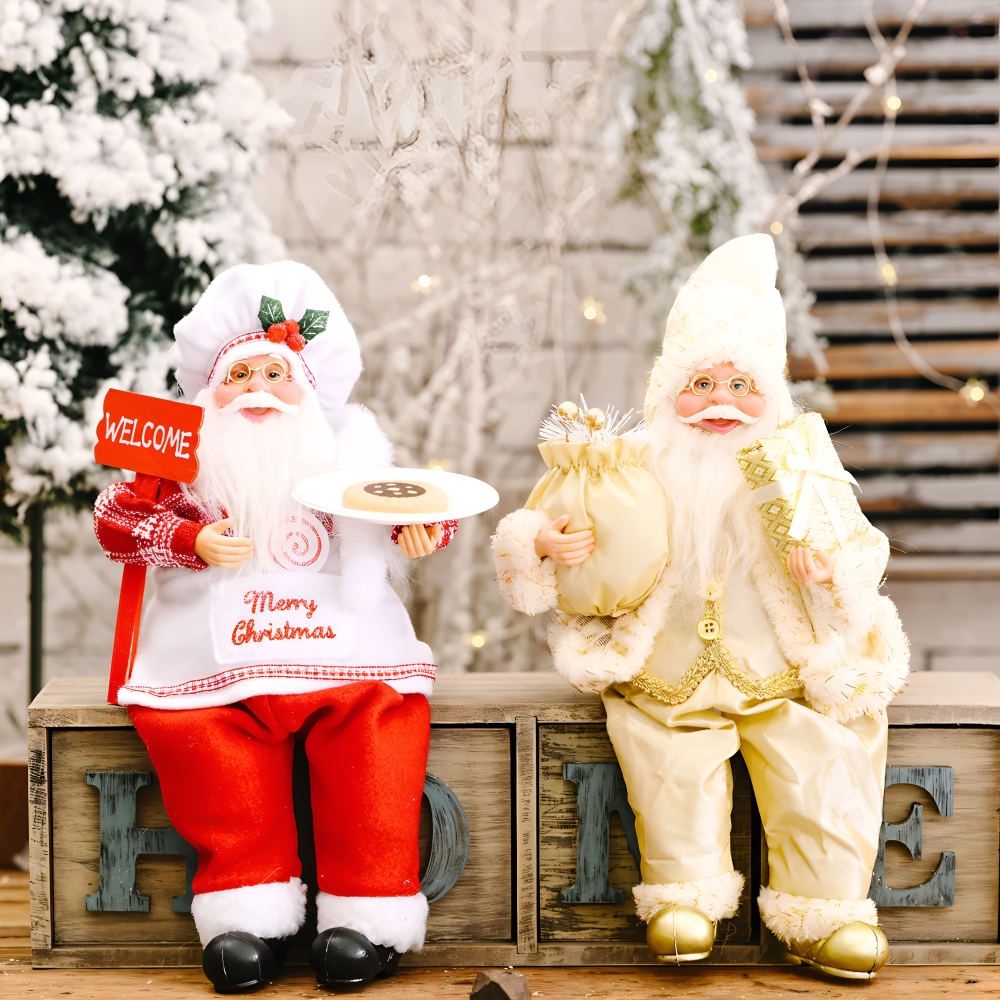 Vivid Santa - Modernes Weihnachtsmann Ornament für Festliche Heimdekoration