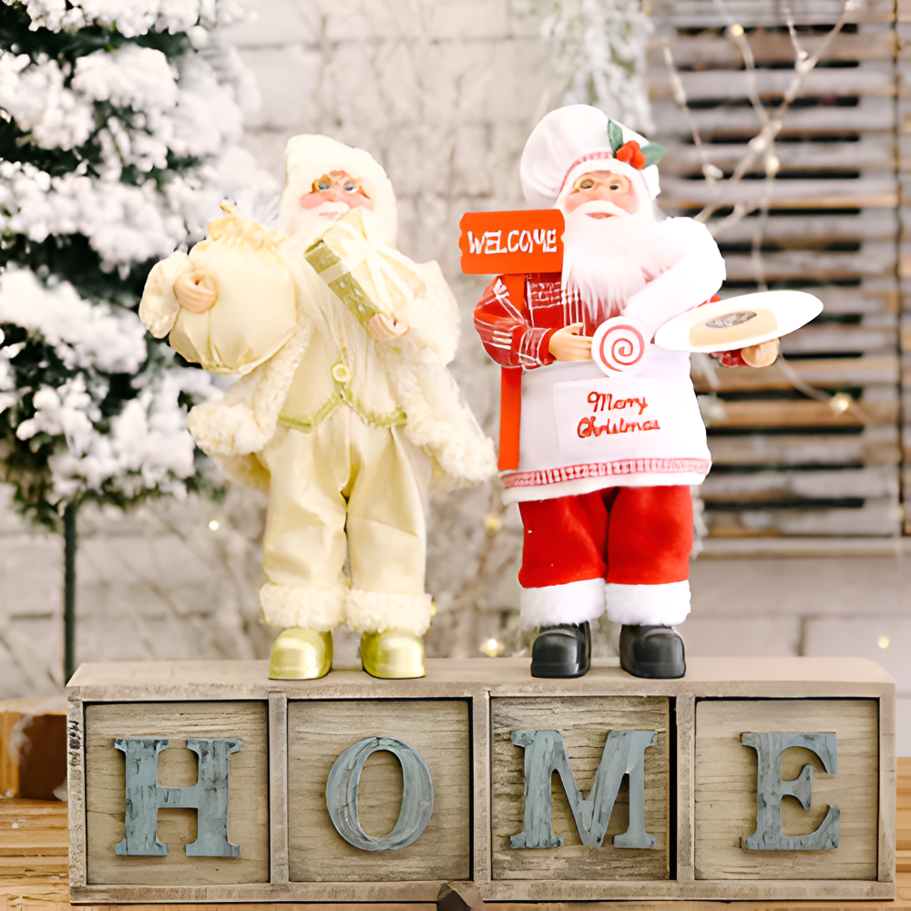 Vivid Santa - Modernes Weihnachtsmann Ornament für Festliche Heimdekoration