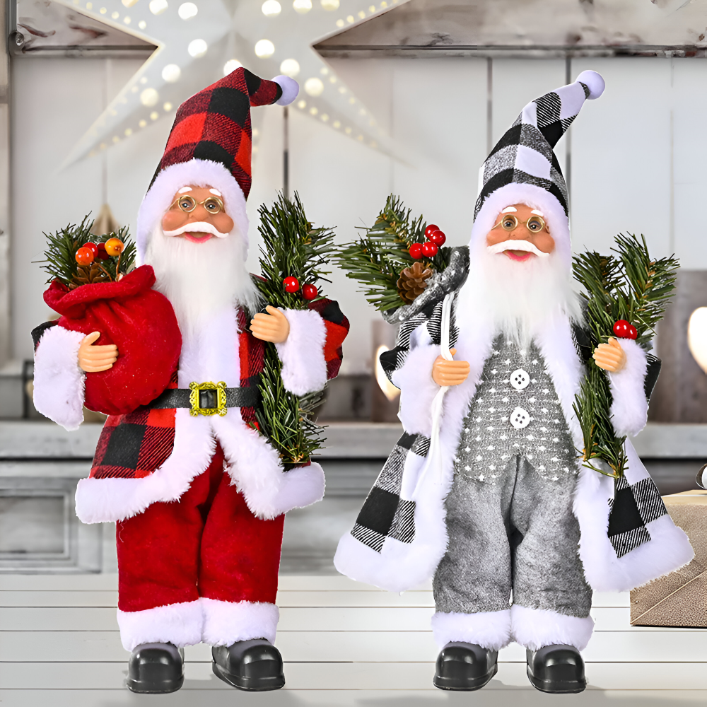Vivid Santa - Modernes Weihnachtsmann Ornament für Festliche Heimdekoration