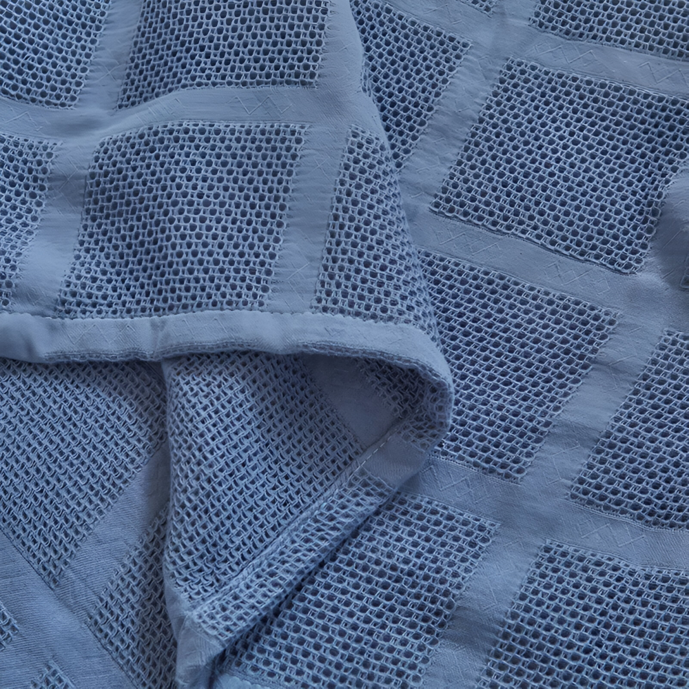 WaffleCloud Plaid - Hypoallergene Baumwolle Fleece Blanket - Weiche Twill Gewebte Throw