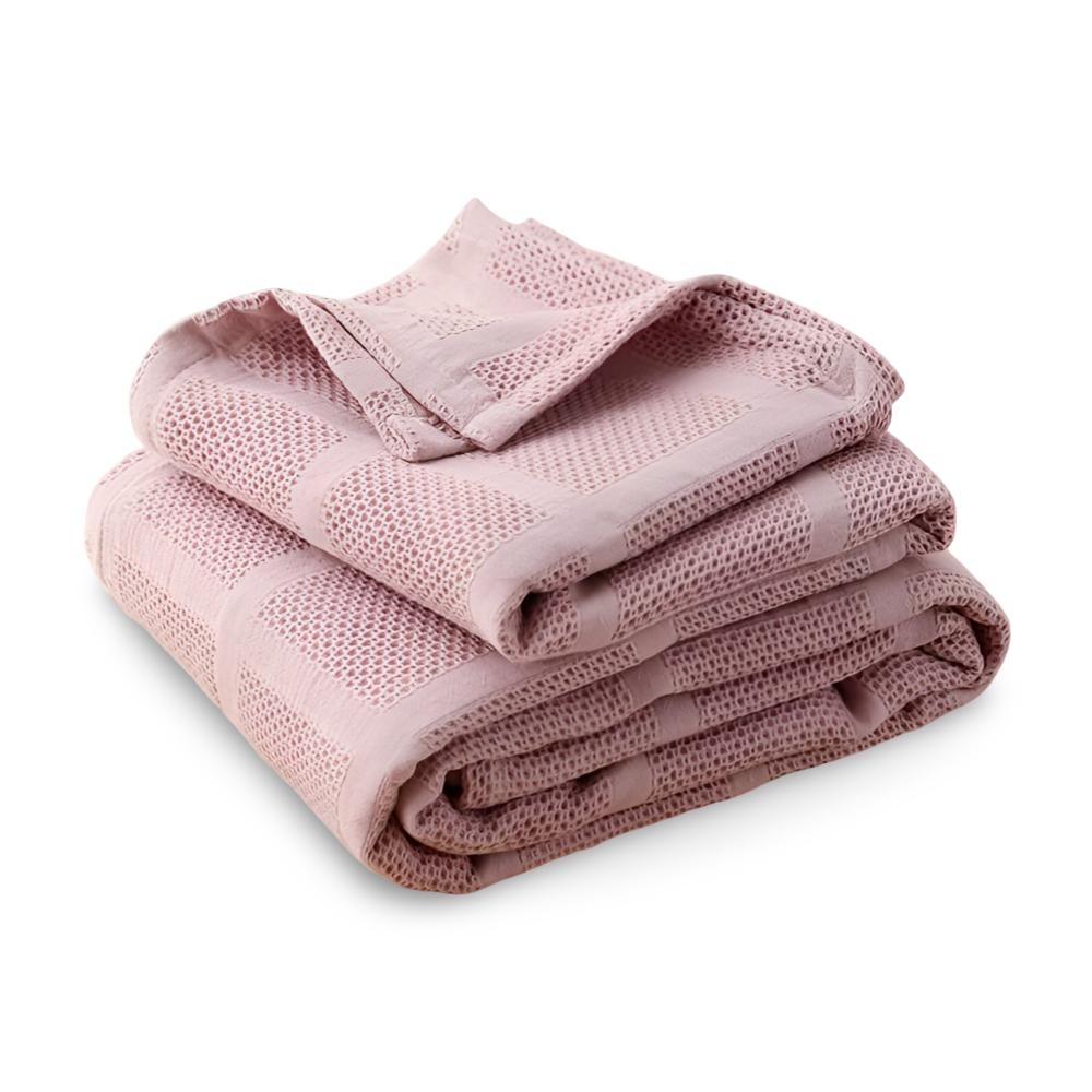 WaffleCloud Plaid - Hypoallergene Baumwolle Fleece Blanket - Weiche Twill Gewebte Throw