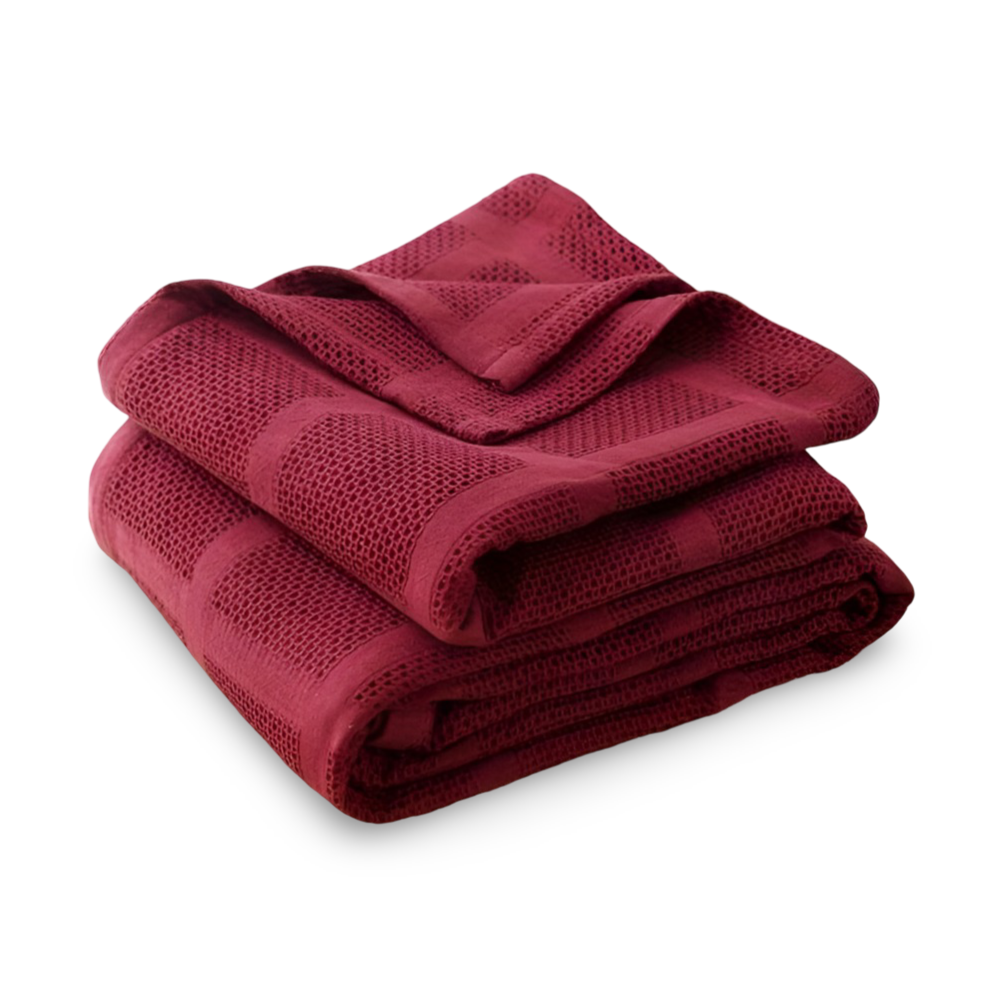 WaffleCloud Plaid - Hypoallergene Baumwolle Fleece Blanket - Weiche Twill Gewebte Throw