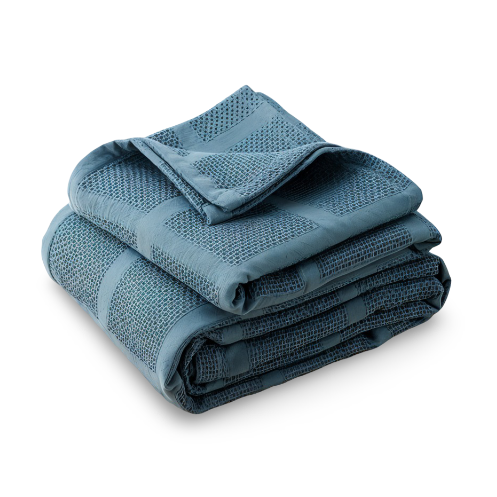 WaffleCloud Plaid - Hypoallergene Baumwolle Fleece Blanket - Weiche Twill Gewebte Throw