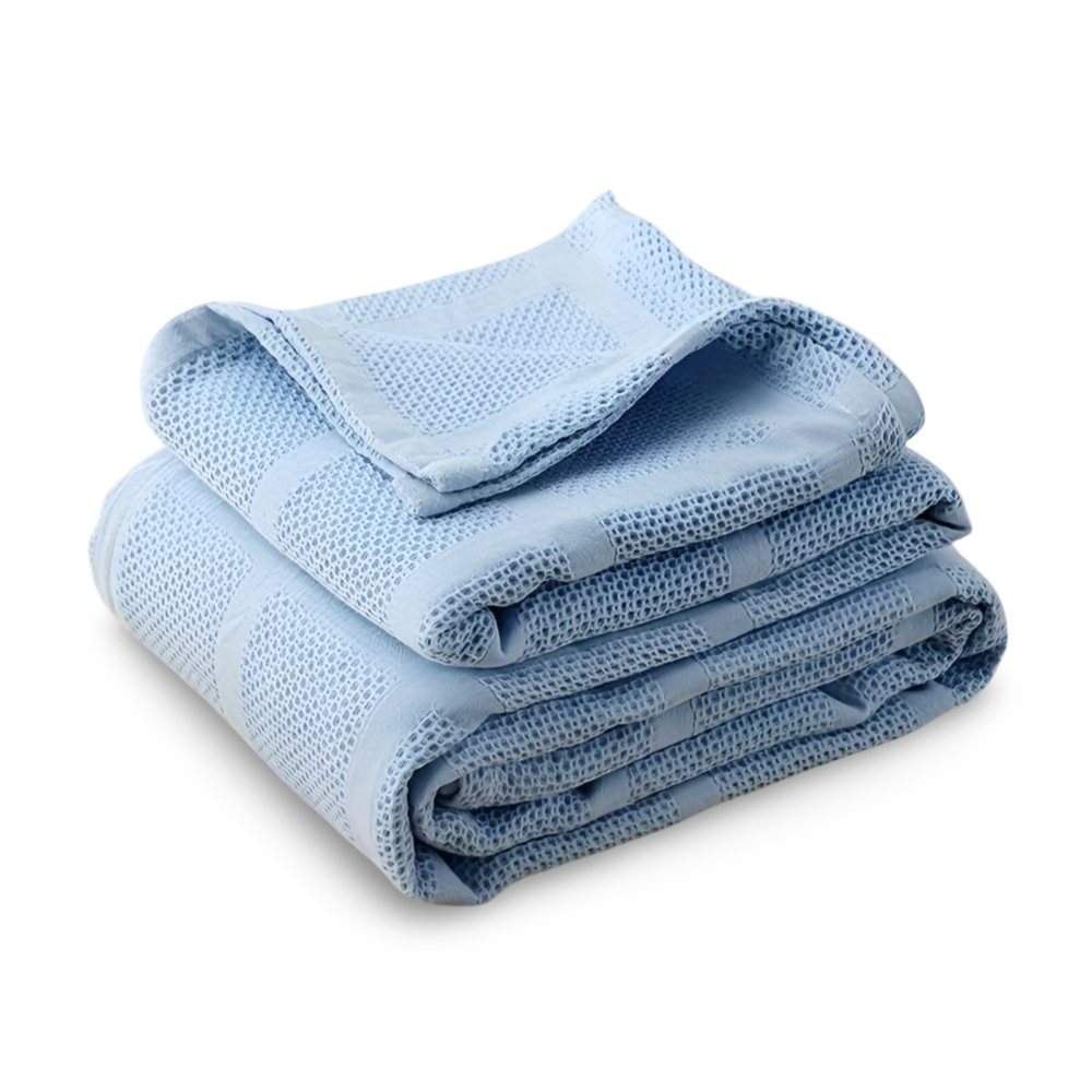 WaffleCloud Plaid - Hypoallergene Baumwolle Fleece Blanket - Weiche Twill Gewebte Throw