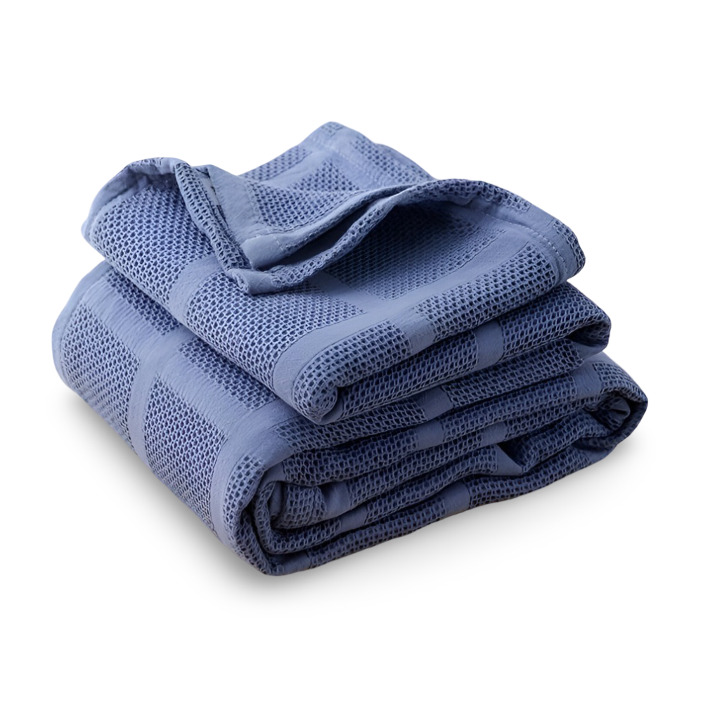 WaffleCloud Plaid - Hypoallergene Baumwolle Fleece Blanket - Weiche Twill Gewebte Throw