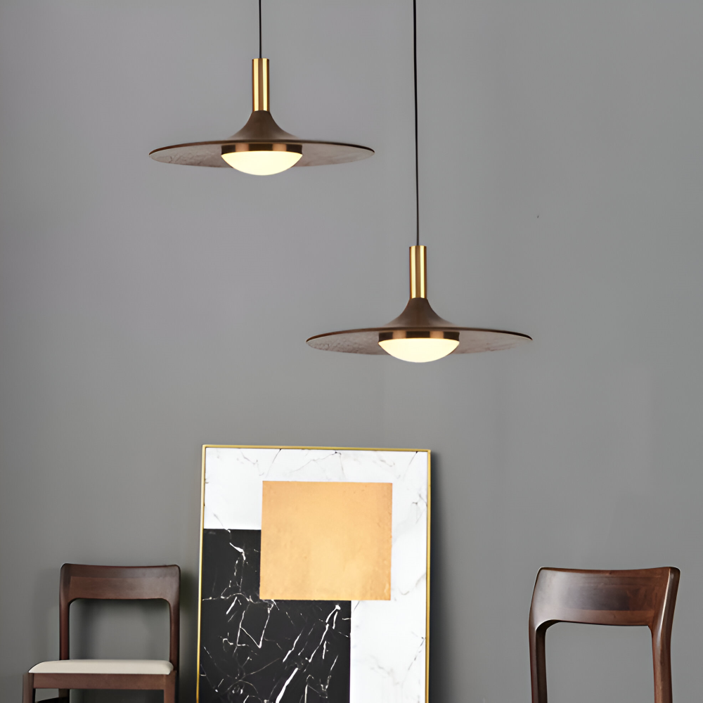 Walnuss Pendelleuchte - Runde Holz-Hängelampen - Nordic LED Light