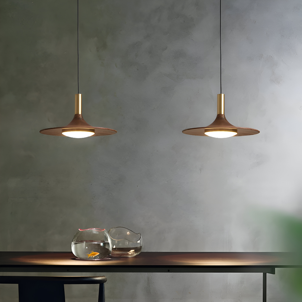 Walnuss Pendelleuchte - Runde Holz-Hängelampen - Nordic LED Light