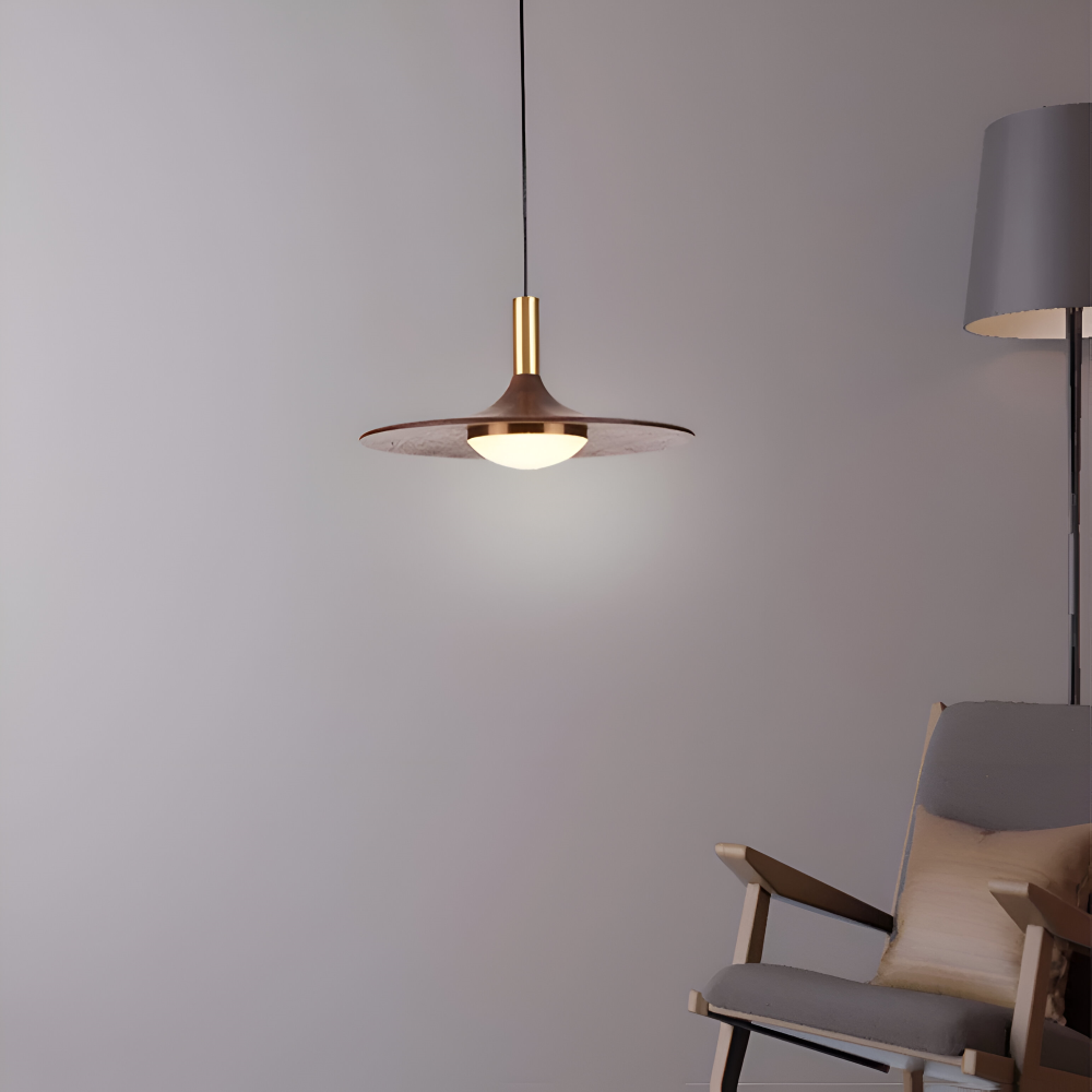 Walnuss Pendelleuchte - Runde Holz-Hängelampen - Nordic LED Light