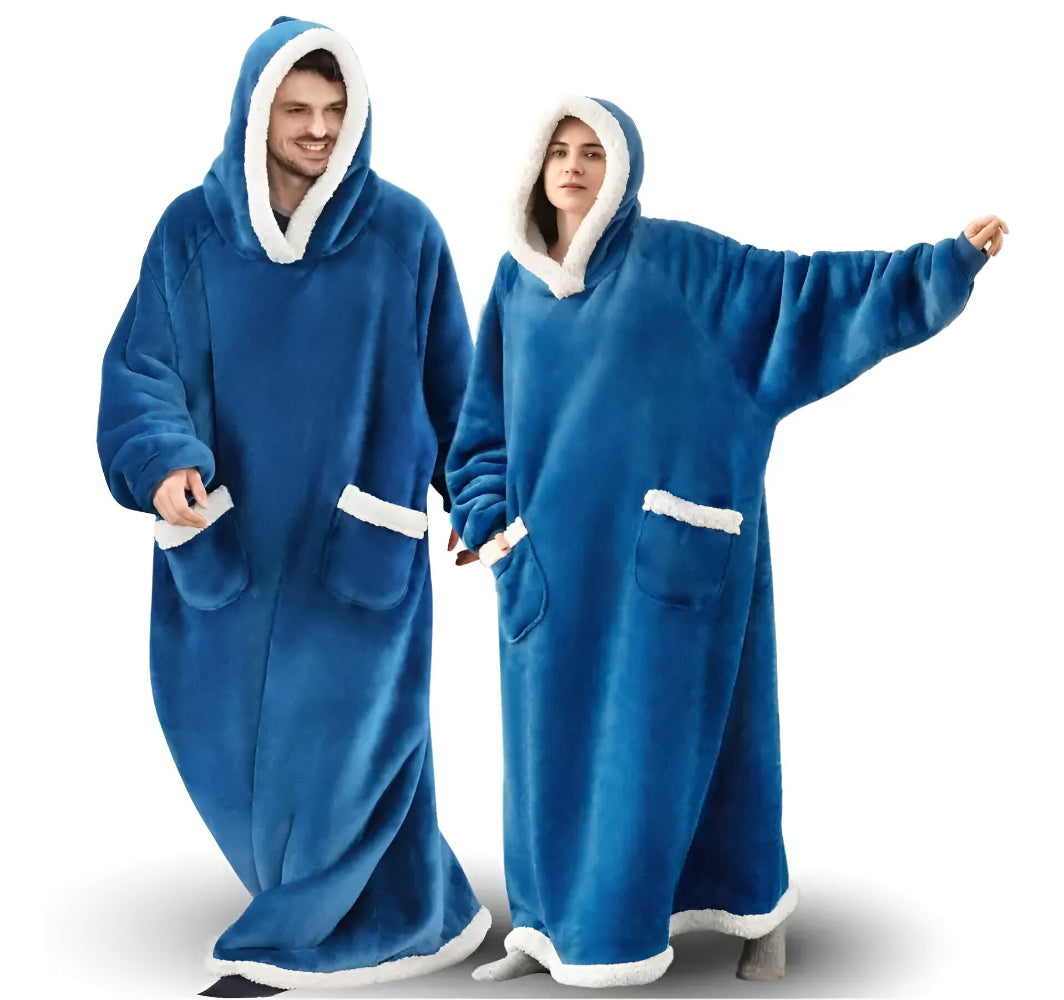 WarmWrap Hoodie Blanket - Plüschflanell Pullover in Übergröße mit Tasche