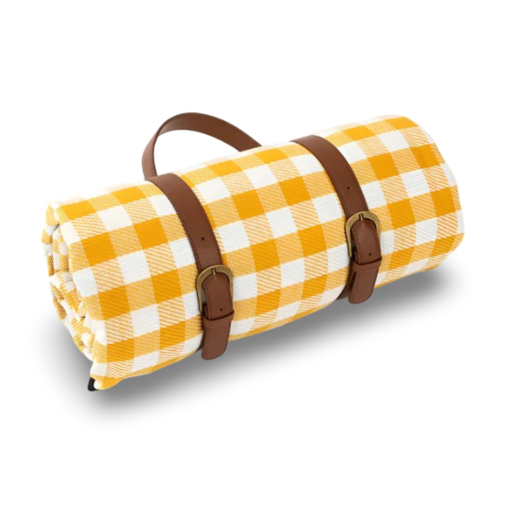 Wasserdichte Picknickdecke 200x200 cm – Faltbare Stranddecke mit Tragegriff, Kariert, Waschbar