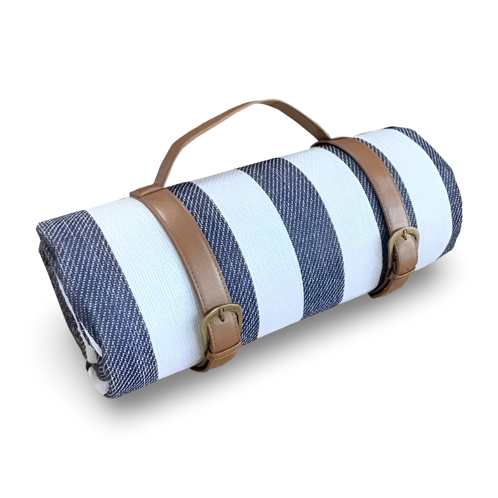 Wasserdichte Picknickdecke 200x200 cm – Faltbare Stranddecke mit Tragegriff, Kariert, Waschbar