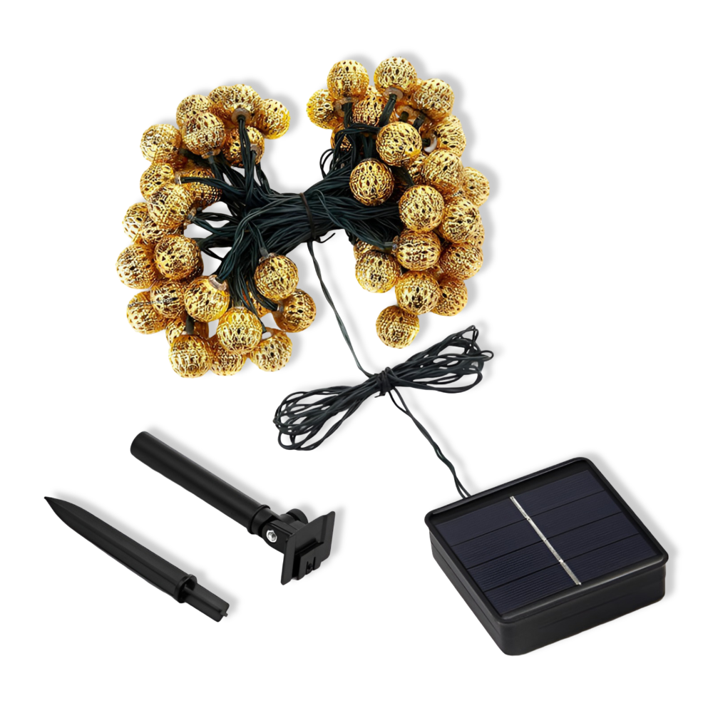 Wasserdichte Solar Lichterkette im Marokkanischen Stil – Ideal für Garten und Terrasse