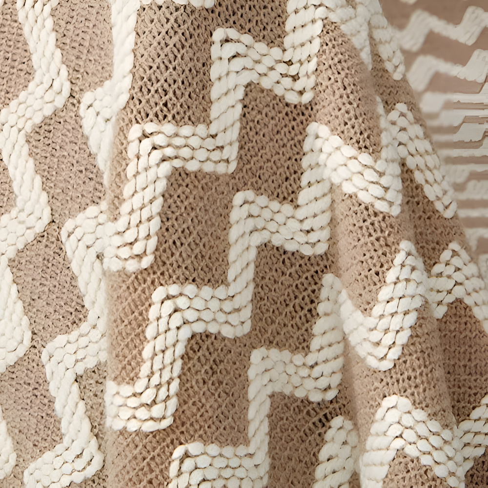 Wavi Plaid - Bohemian Kuschelige Geometrische Strickfleecedecke